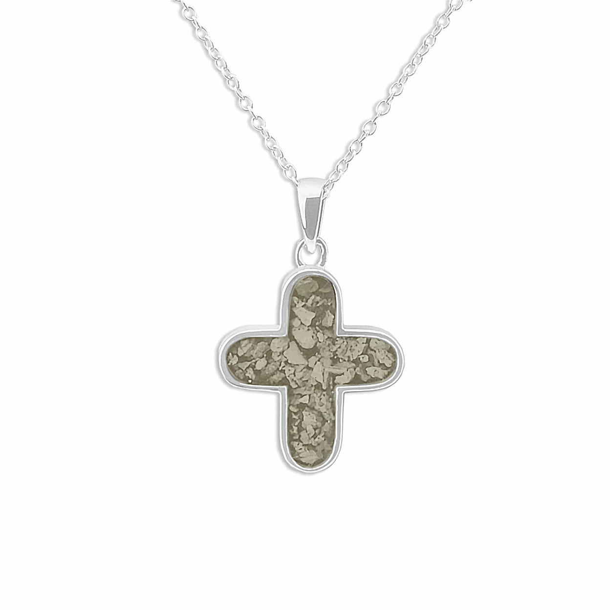 Load image into Gallery viewer, EverWith Unisex  Rounded Cross Memorial Ashes Pendant