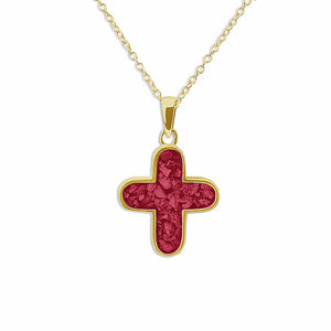 EverWith Unisex  Rounded Cross Memorial Ashes Pendant