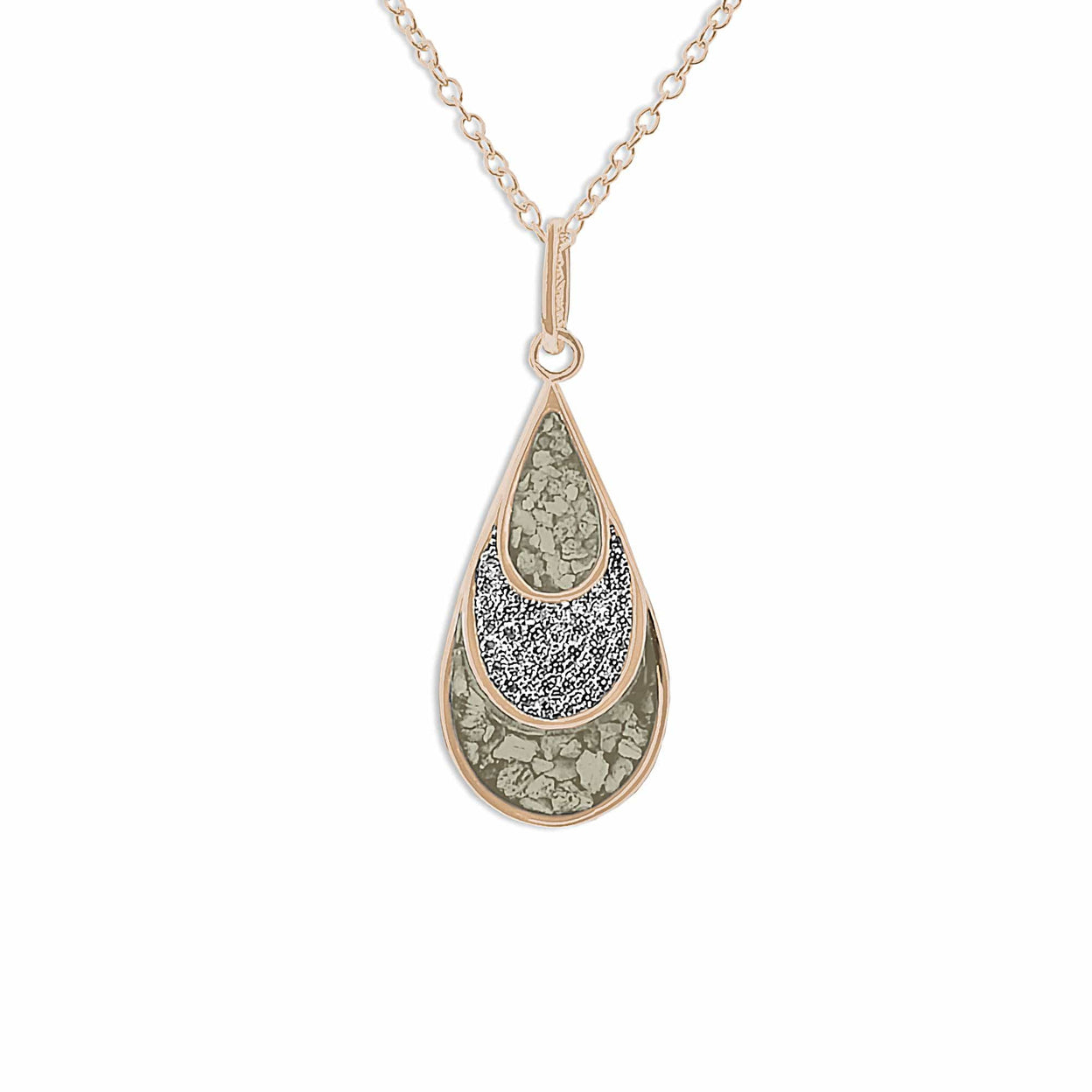 Load image into Gallery viewer, EverWith Ladies Layered Teardrop Memorial Ashes Pendant with Fine Crystals