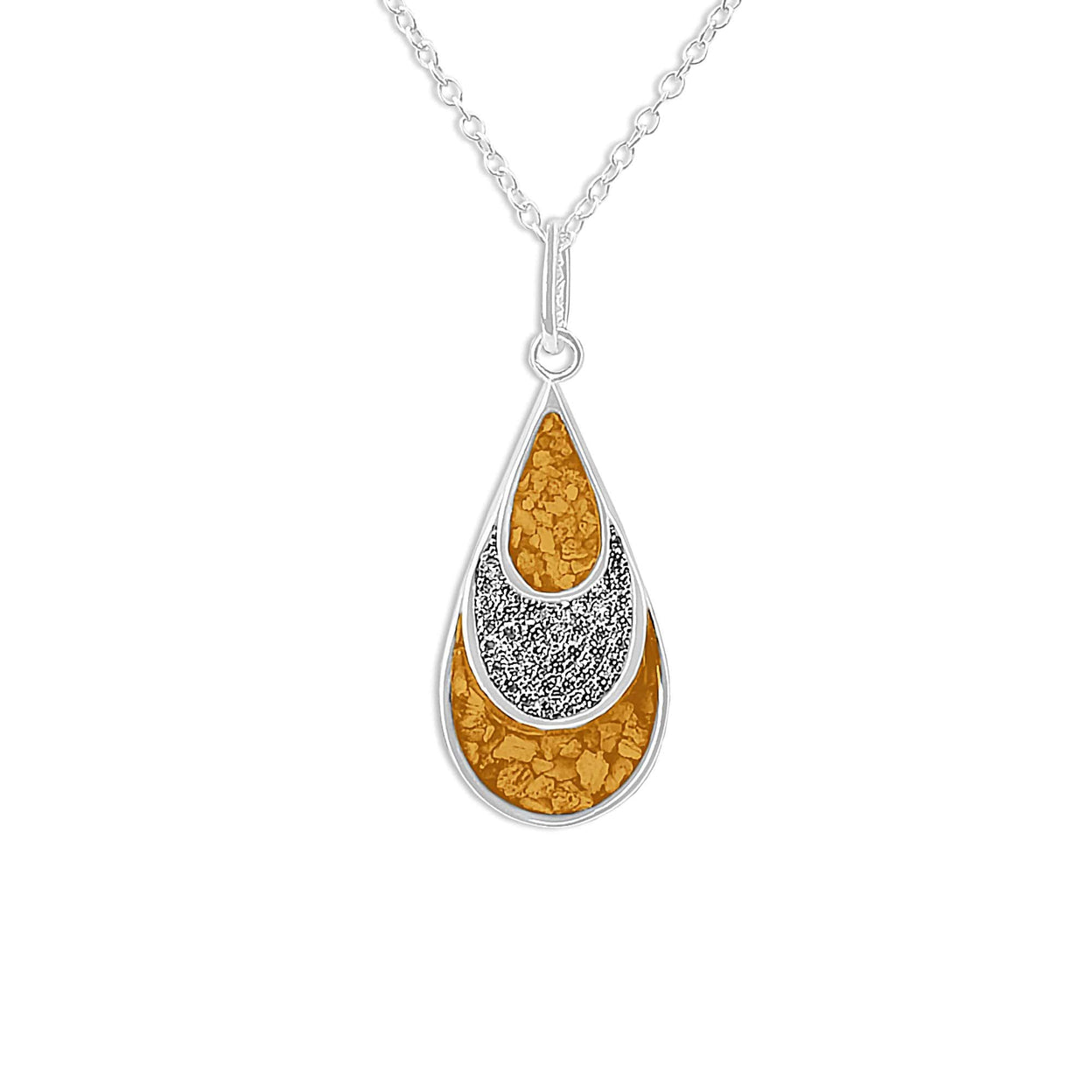 Load image into Gallery viewer, EverWith Ladies Layered Teardrop Memorial Ashes Pendant with Fine Crystals