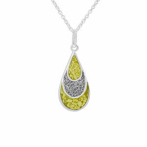 EverWith Ladies Layered Teardrop Memorial Ashes Pendant with Fine Crystals