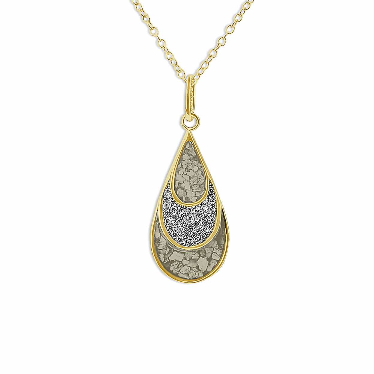 Load image into Gallery viewer, EverWith Ladies Layered Teardrop Memorial Ashes Pendant with Fine Crystals