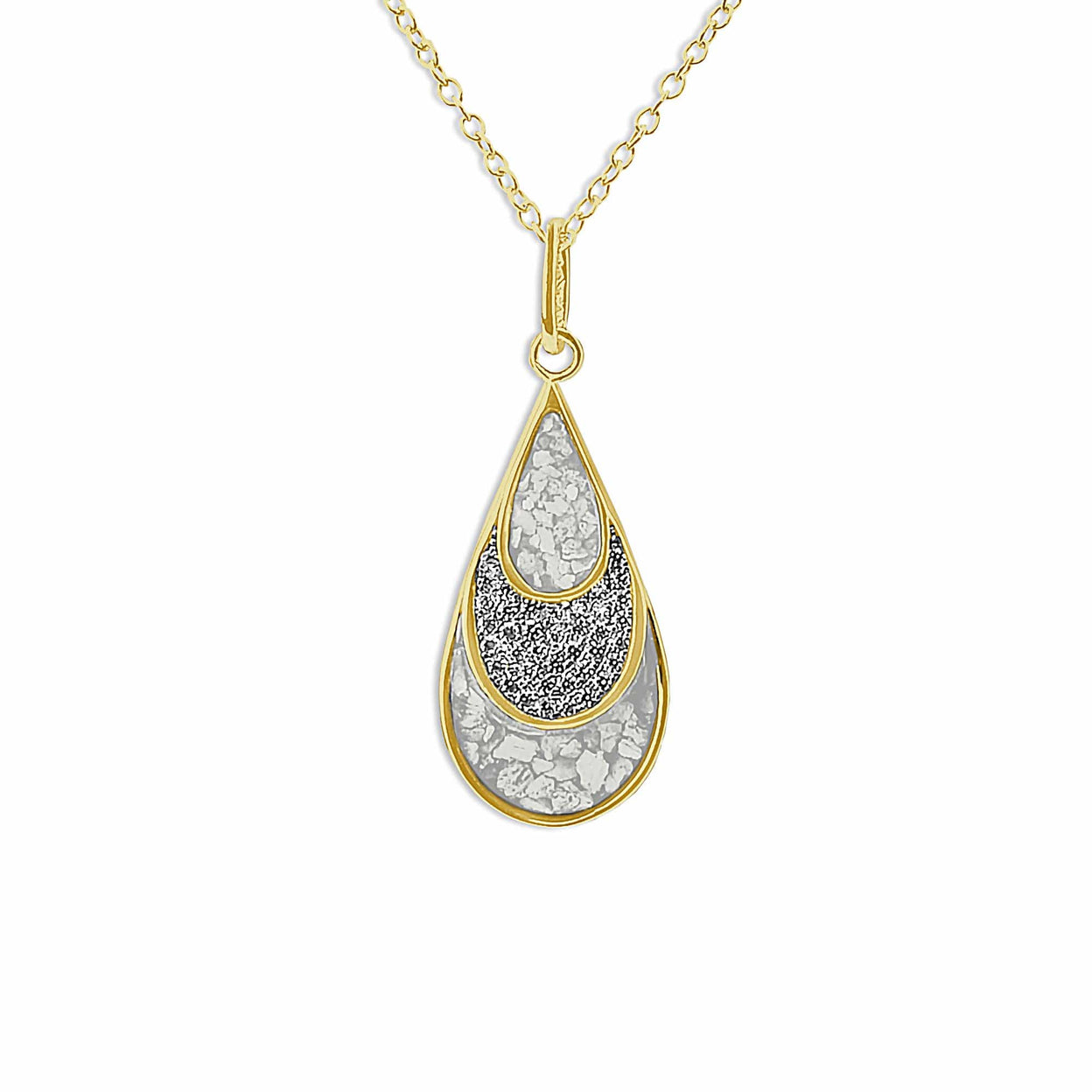 Load image into Gallery viewer, EverWith Ladies Layered Teardrop Memorial Ashes Pendant with Fine Crystals