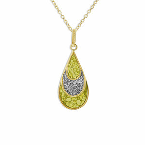 EverWith Ladies Layered Teardrop Memorial Ashes Pendant with Fine Crystals