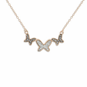 EverWith Ladies Butterflies Memorial Ashes Necklace with Fine Crystals