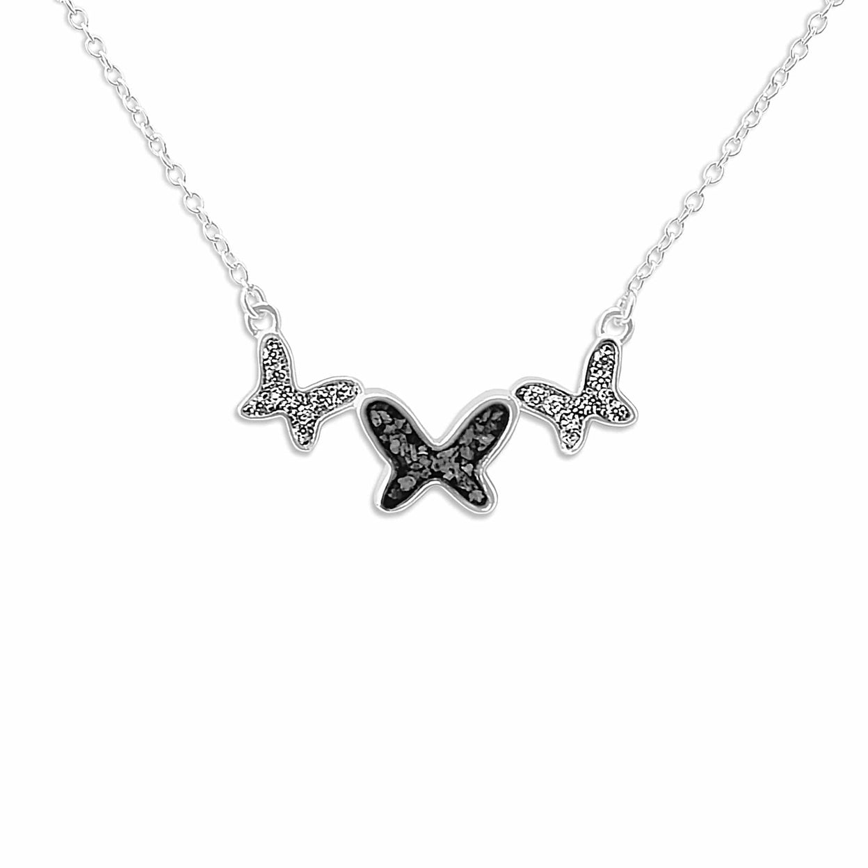 Load image into Gallery viewer, EverWith Ladies Butterflies Memorial Ashes Necklace with Fine Crystals