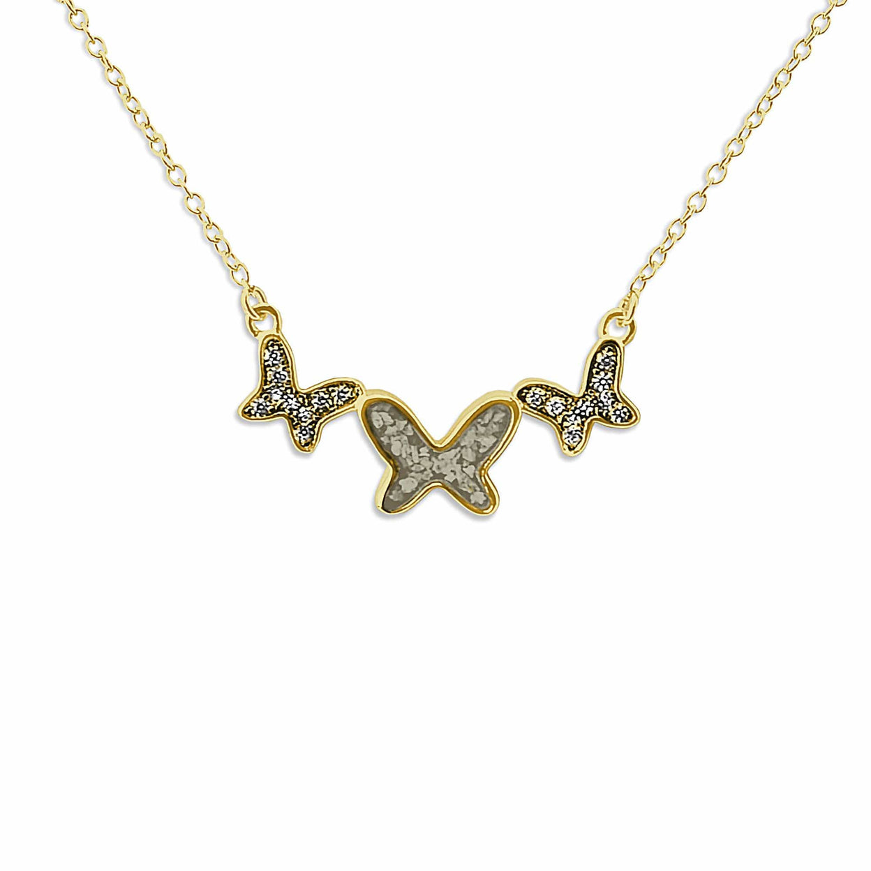 Load image into Gallery viewer, EverWith Ladies Butterflies Memorial Ashes Necklace with Fine Crystals