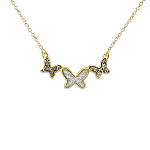 EverWith Ladies Butterflies Memorial Ashes Necklace with Fine Crystals