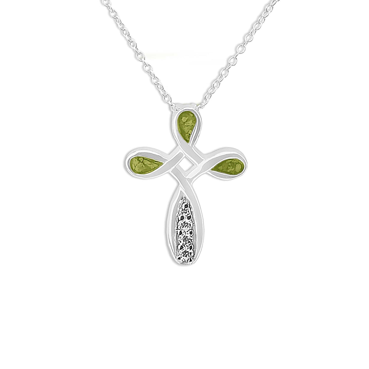 Load image into Gallery viewer, EverWith Unisex Celtic Cross Memorial Ashes Pendant with Fine Crystals