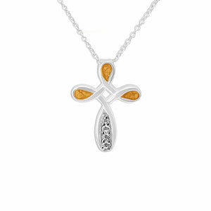 EverWith Unisex Celtic Cross Memorial Ashes Pendant with Fine Crystals