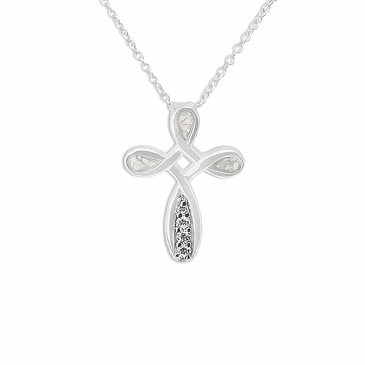 Load image into Gallery viewer, EverWith Unisex Celtic Cross Memorial Ashes Pendant with Fine Crystals