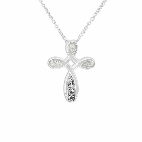 EverWith Unisex Celtic Cross Memorial Ashes Pendant with Fine Crystals