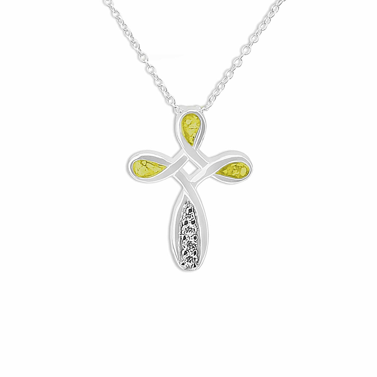 Load image into Gallery viewer, EverWith Unisex Celtic Cross Memorial Ashes Pendant with Fine Crystals