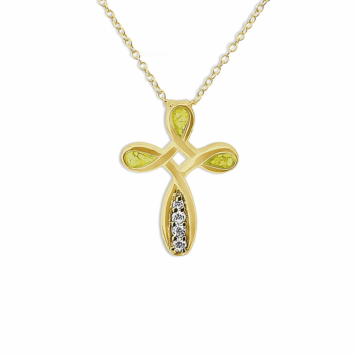 Load image into Gallery viewer, EverWith Unisex Celtic Cross Memorial Ashes Pendant with Fine Crystals