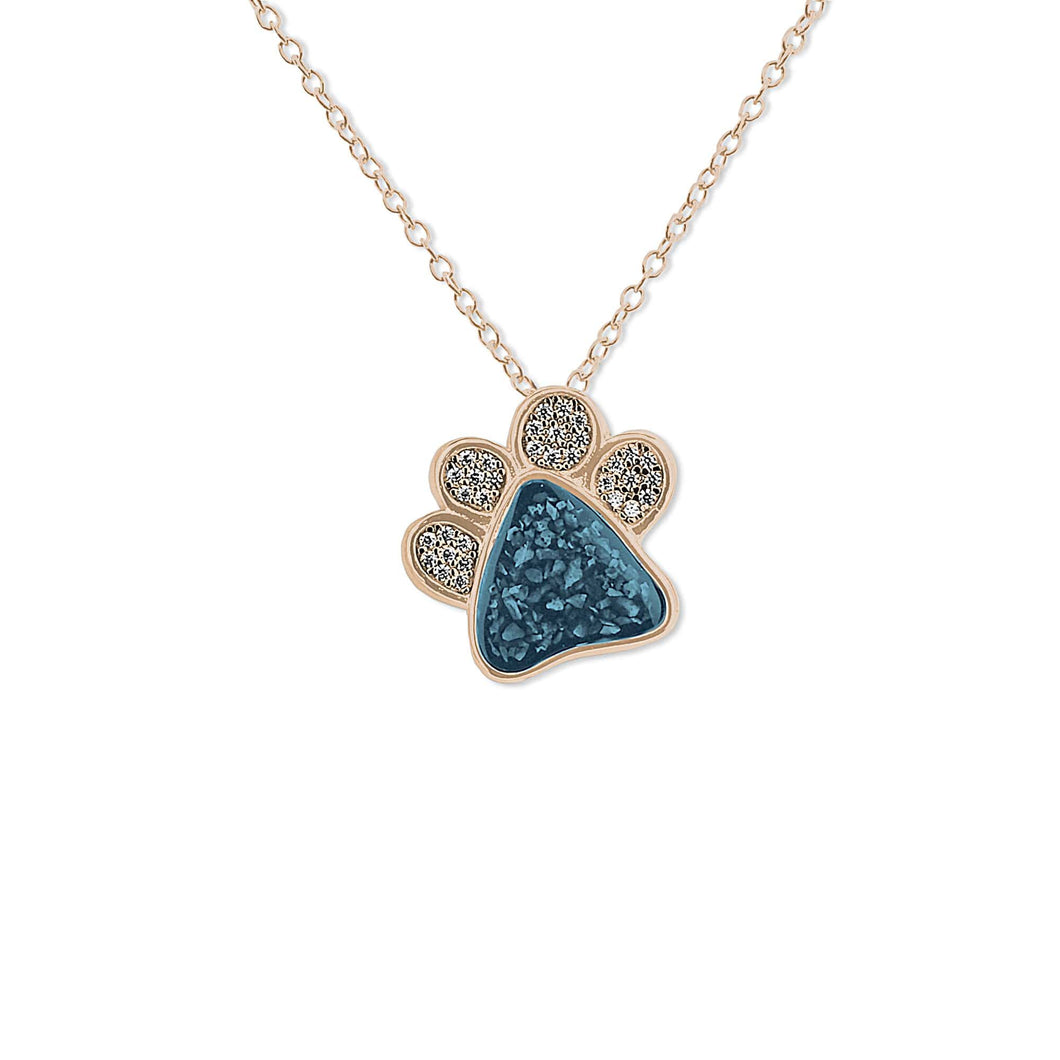 EverWith Unisex Paw Print Memorial Ashes Pendant with Fine Crystals