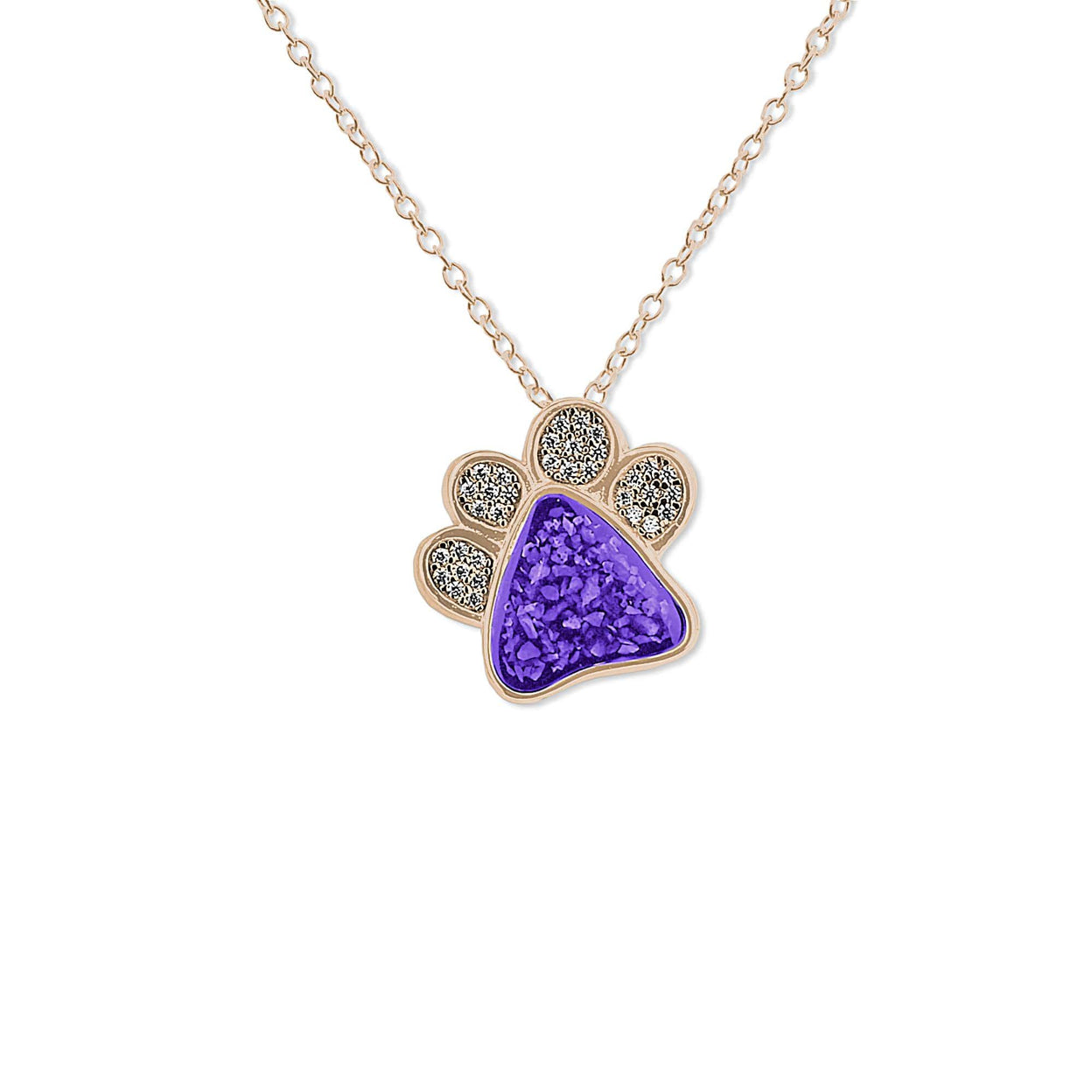 Load image into Gallery viewer, EverWith Unisex Paw Print Memorial Ashes Pendant with Fine Crystals