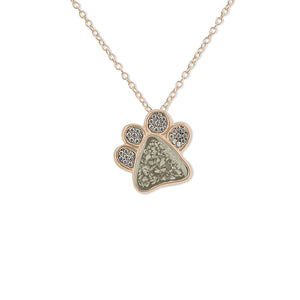 EverWith Unisex Paw Print Memorial Ashes Pendant with Fine Crystals