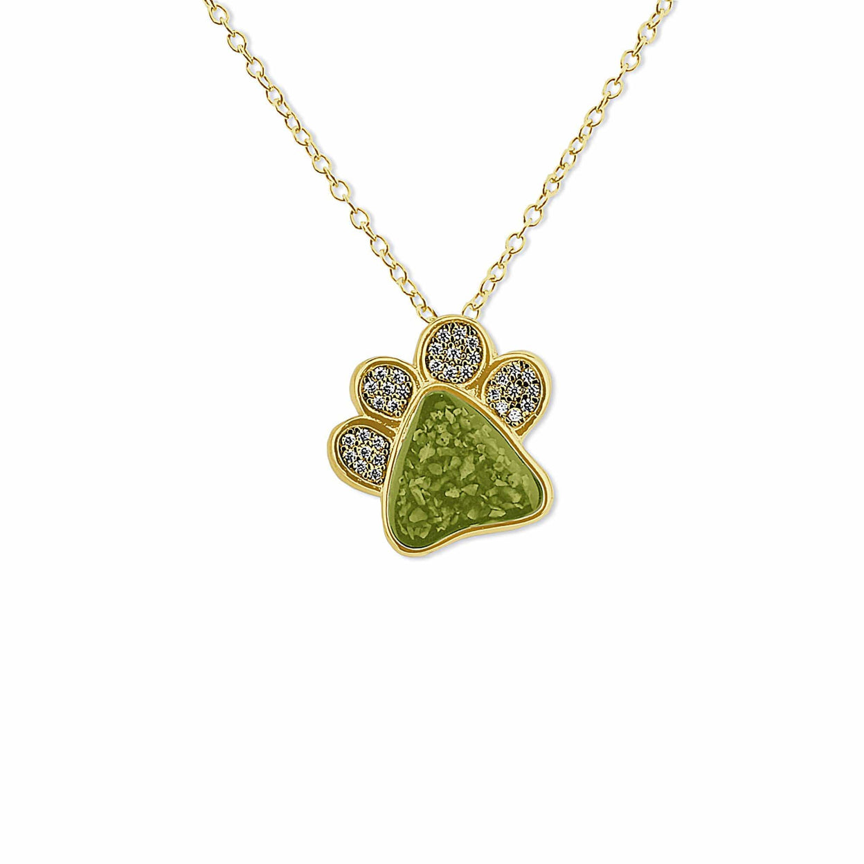 Load image into Gallery viewer, EverWith Unisex Paw Print Memorial Ashes Pendant with Fine Crystals