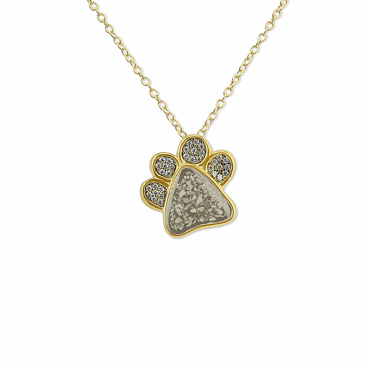 Load image into Gallery viewer, EverWith Unisex Paw Print Memorial Ashes Pendant with Fine Crystals