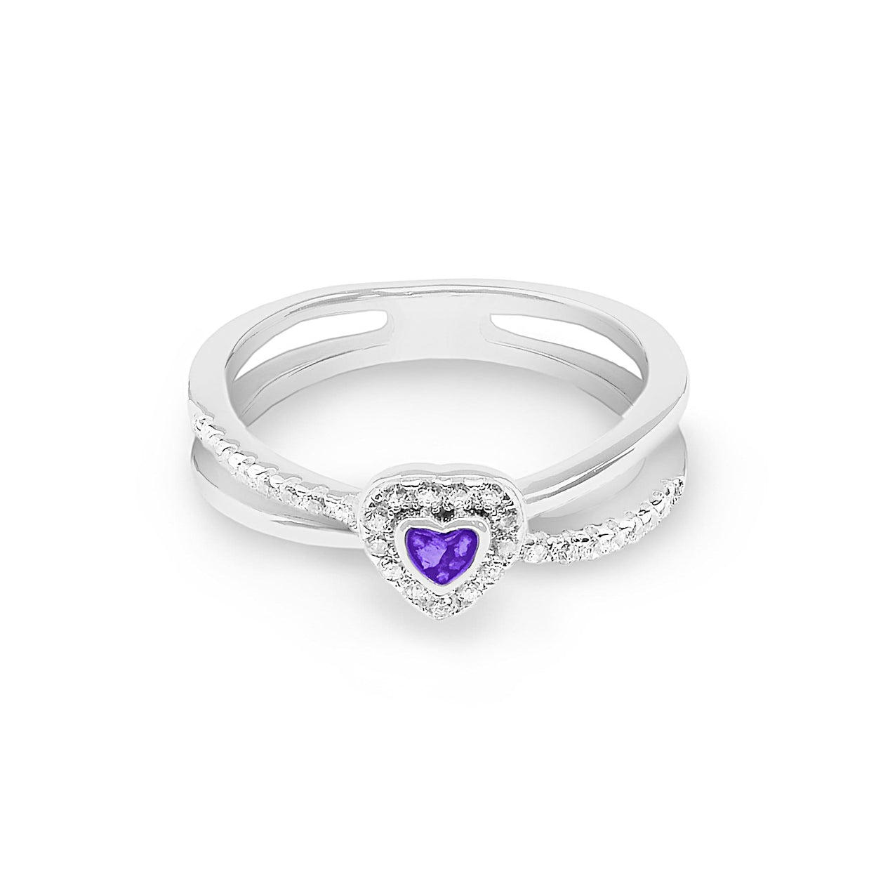 Load image into Gallery viewer, EverWith Ladies Sweetheart Memorial Ashes Ring with Fine Crystals