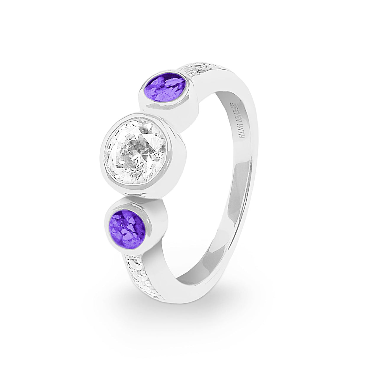 Load image into Gallery viewer, EverWith Ladies Jewel Memorial Ashes Ring with Fine Crystal