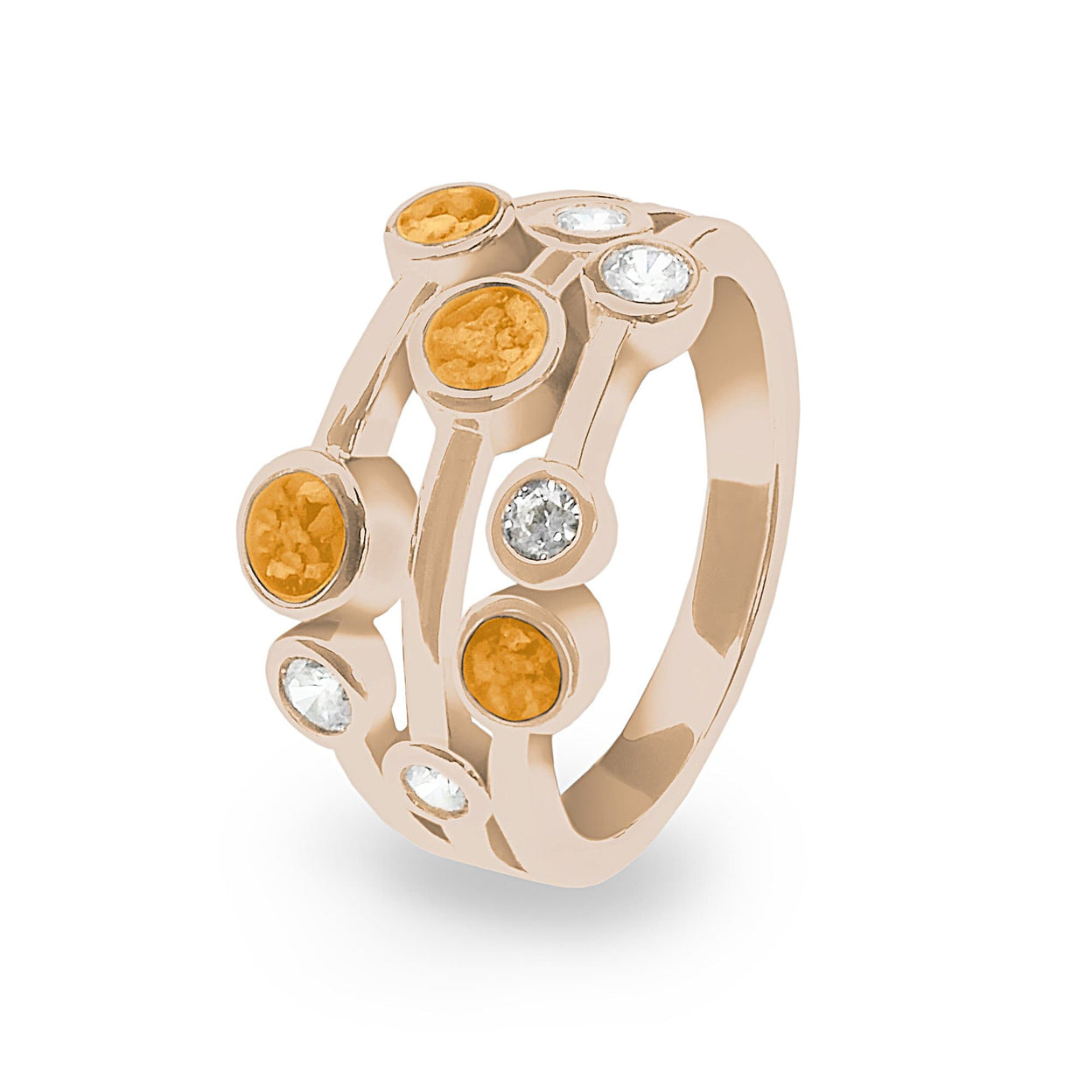 Load image into Gallery viewer, EverWith Ladies Droplets Memorial Ashes Ring with Fine Crystals