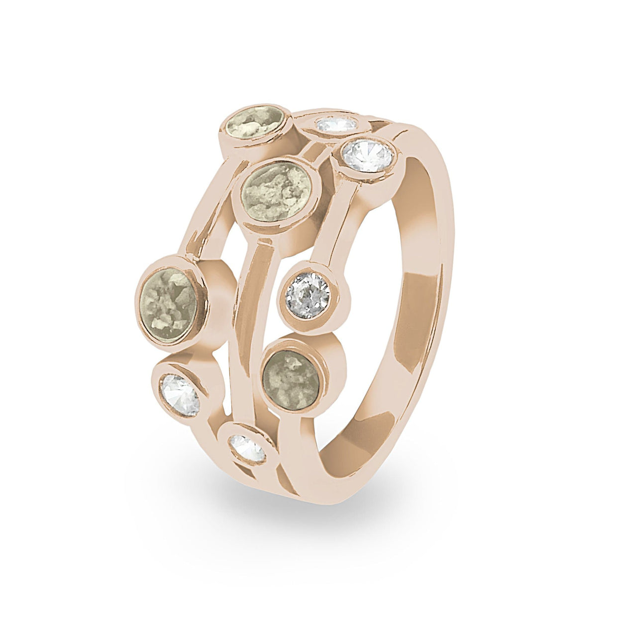 Load image into Gallery viewer, EverWith Ladies Droplets Memorial Ashes Ring with Fine Crystals