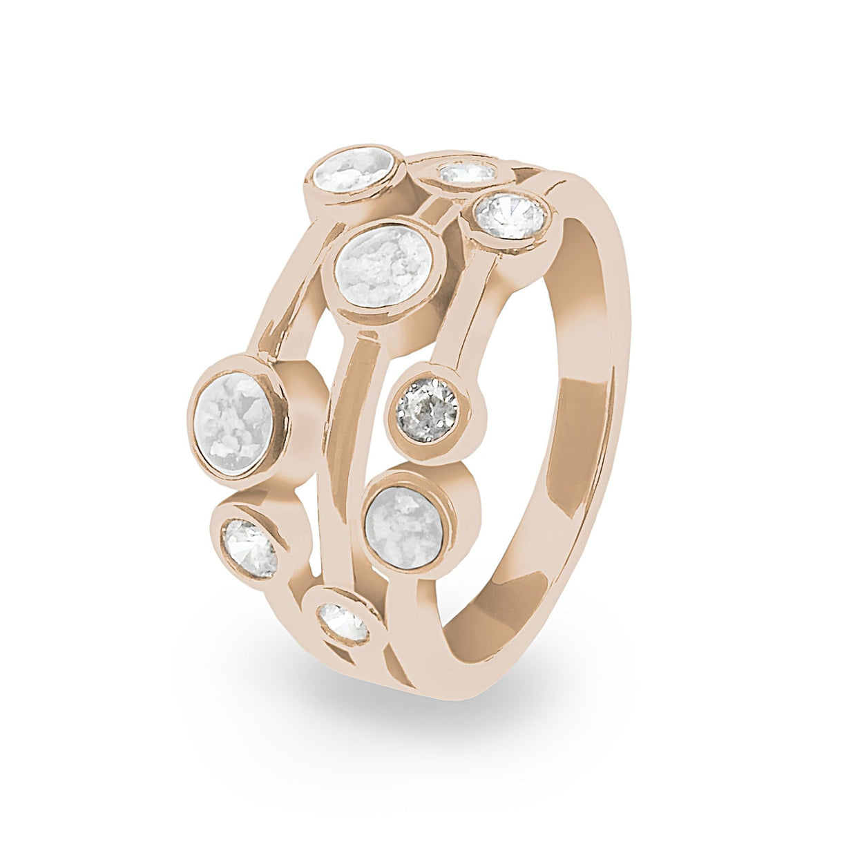 Load image into Gallery viewer, EverWith Ladies Droplets Memorial Ashes Ring with Fine Crystals