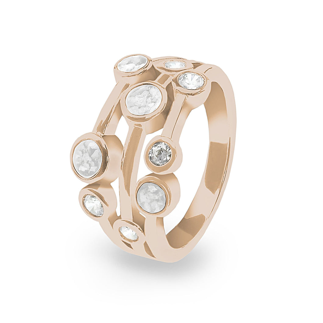 EverWith Ladies Droplets Memorial Ashes Ring with Fine Crystals