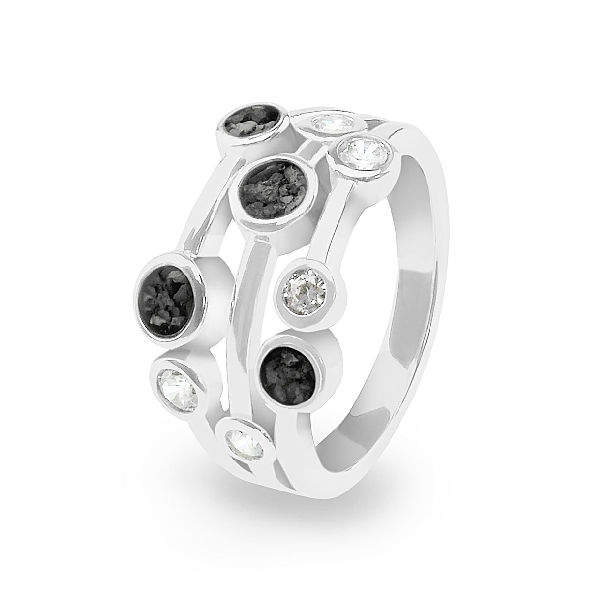 Load image into Gallery viewer, EverWith Ladies Droplets Memorial Ashes Ring with Fine Crystals