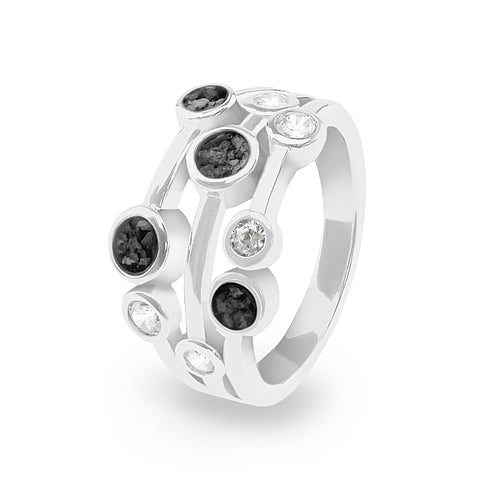 EverWith Ladies Droplets Memorial Ashes Ring with Fine Crystals