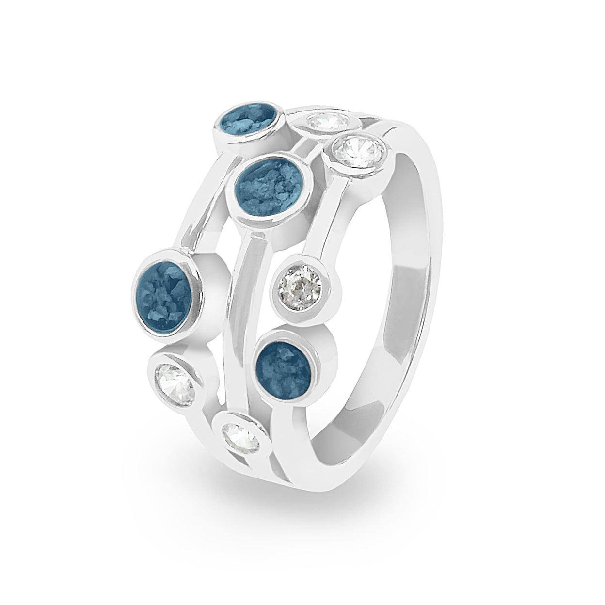 Load image into Gallery viewer, EverWith Ladies Droplets Memorial Ashes Ring with Fine Crystals