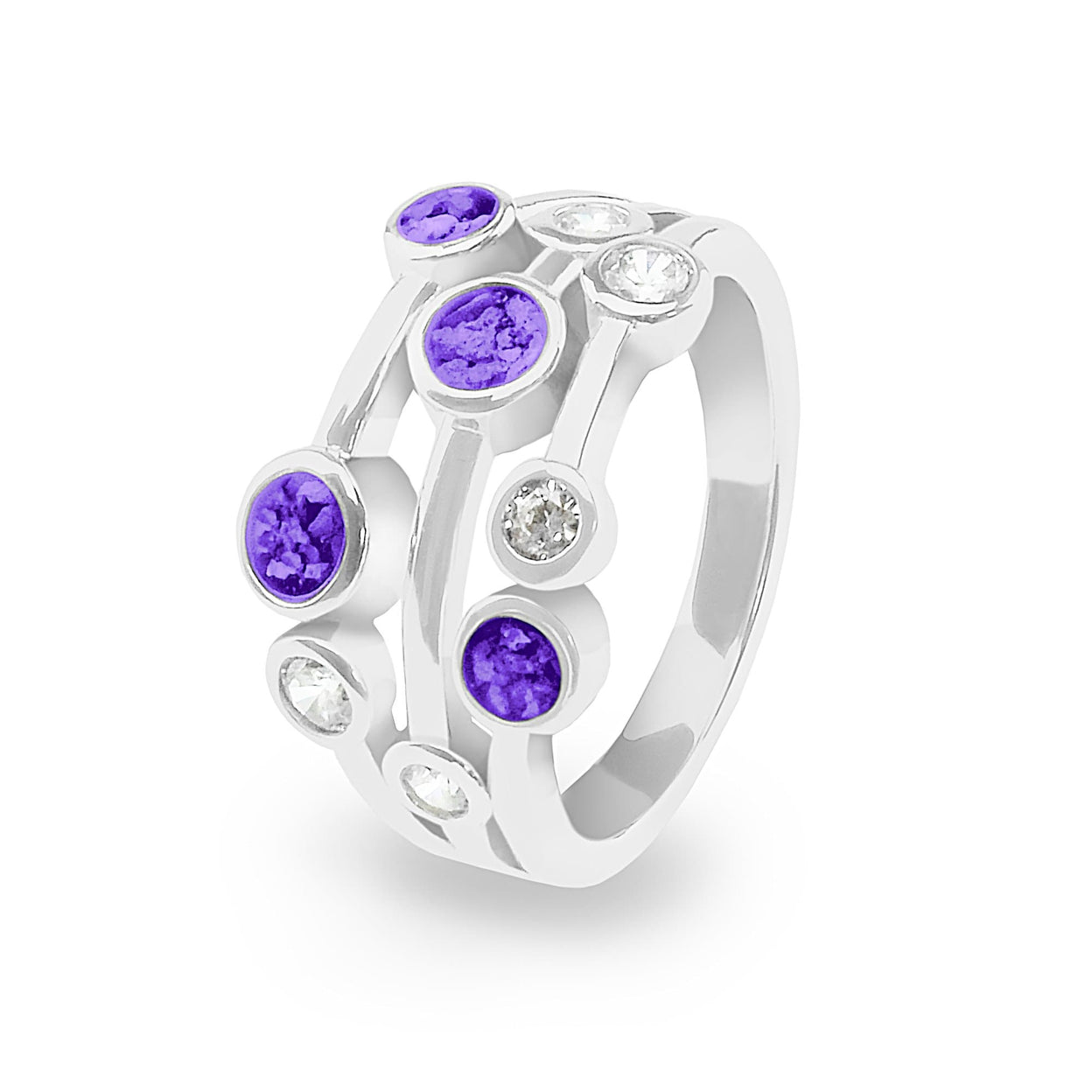 Load image into Gallery viewer, EverWith Ladies Droplets Memorial Ashes Ring with Fine Crystals