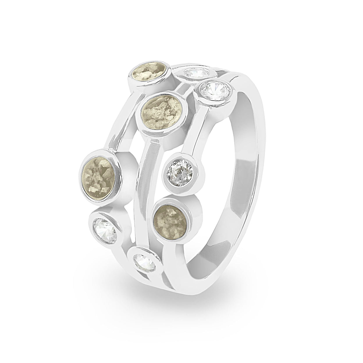 Load image into Gallery viewer, EverWith Ladies Droplets Memorial Ashes Ring with Fine Crystals