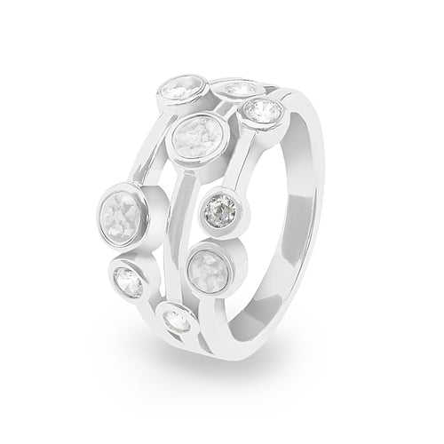 EverWith Ladies Droplets Memorial Ashes Ring with Fine Crystals