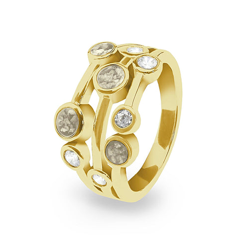 EverWith Ladies Droplets Memorial Ashes Ring with Fine Crystals