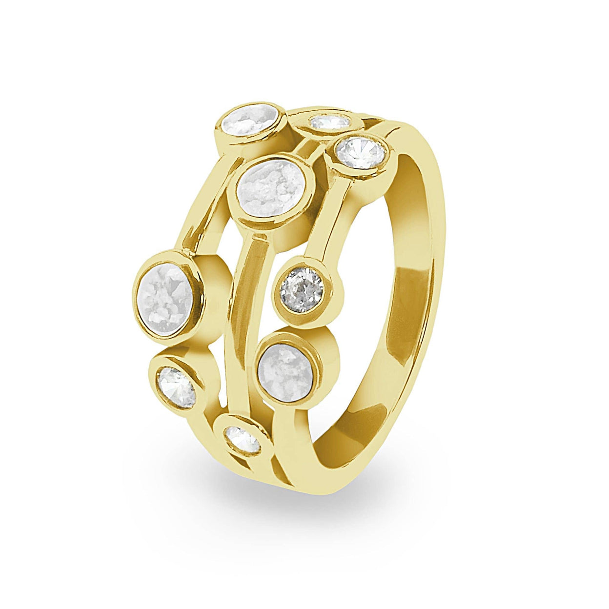 Load image into Gallery viewer, EverWith Ladies Droplets Memorial Ashes Ring with Fine Crystals