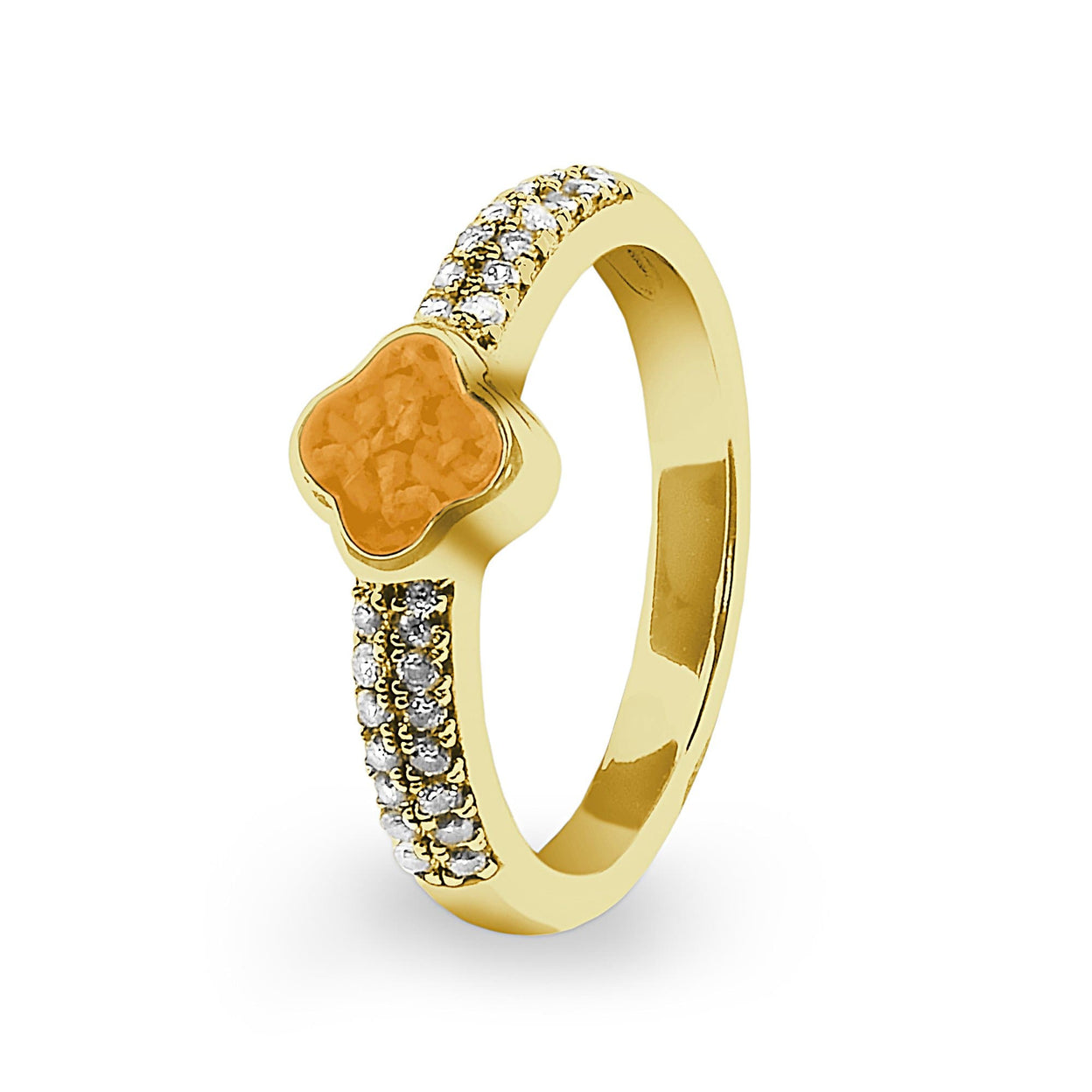 Load image into Gallery viewer, EverWith Ladies Clover Memorial Ashes Ring with Fine Crystals