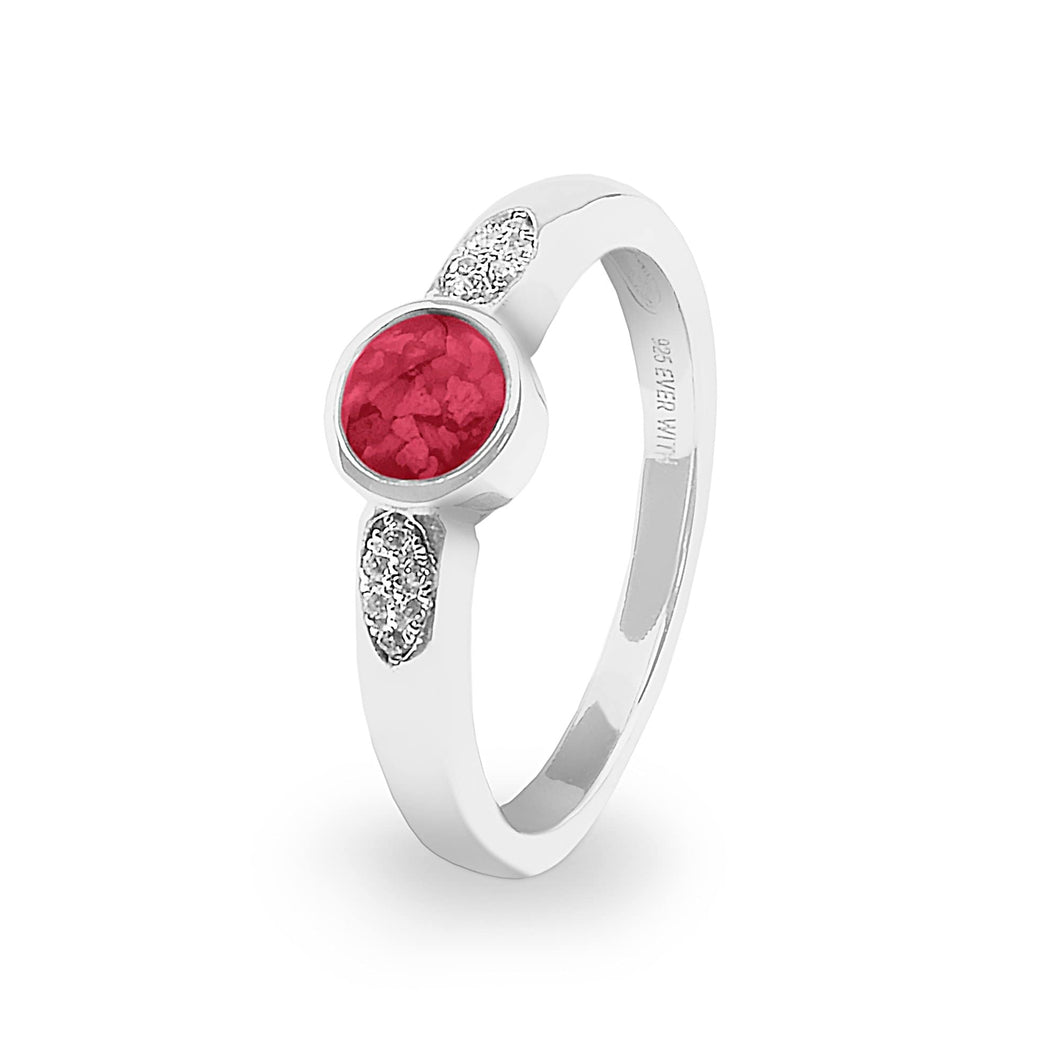 EverWith Ladies Special Memorial Ashes Ring with Fine Crystals