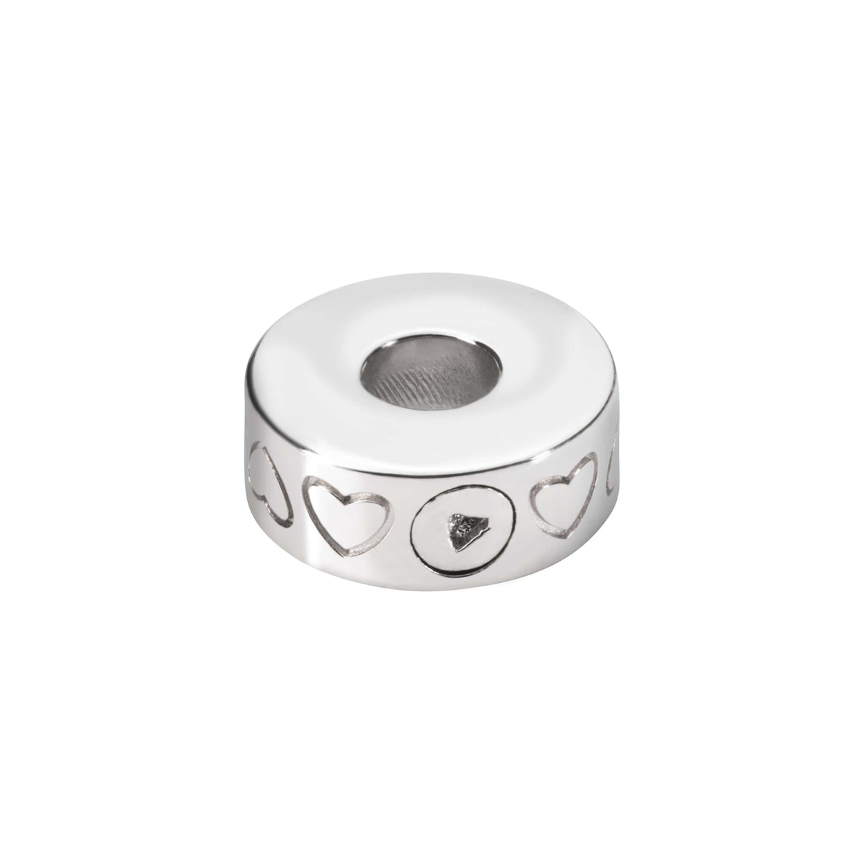 Load image into Gallery viewer, EverWith  Self-fill Round Heart Engraved Memorial Ashes Charm Bead