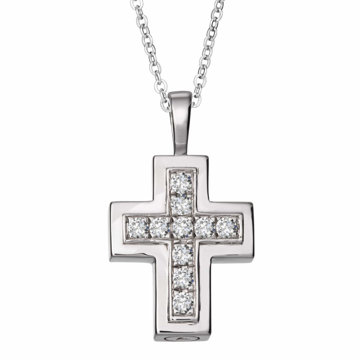 Load image into Gallery viewer, EverWith Self-fill Cross Memorial Ashes Pendant with Crystals