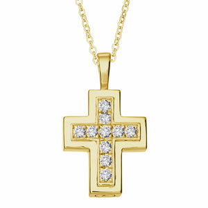 EverWith Self-fill Cross Memorial Ashes Pendant with Crystals