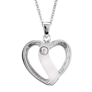 EverWith Self-fill Broken Heart Memorial Ashes Pendant with Crystals