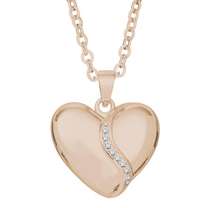 EverWith Self-fill Heart Shaped Memorial Ashes Pendant with Crystals