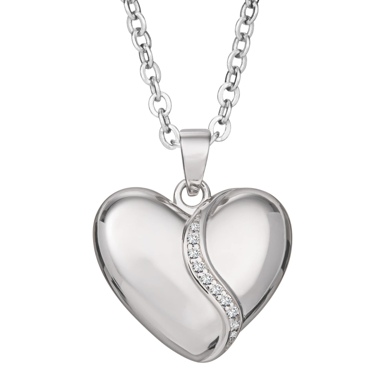 Load image into Gallery viewer, EverWith Self-fill Heart Shaped Memorial Ashes Pendant with Crystals