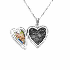 EverWith Dad Heart Shaped Sterling Silver Memorial Ashes Locket