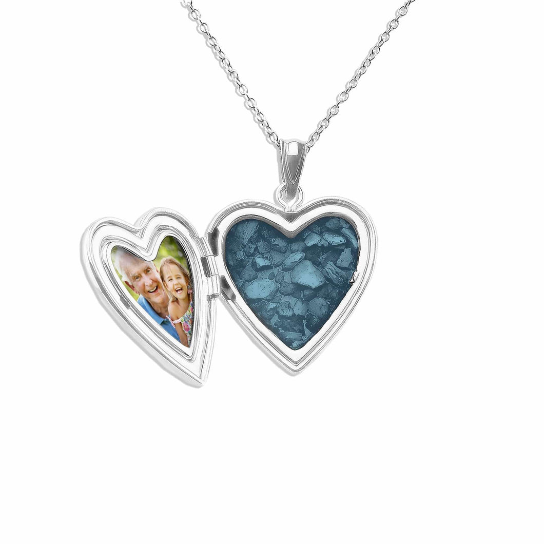 EverWith Dad Heart Shaped Sterling Silver Memorial Ashes Locket