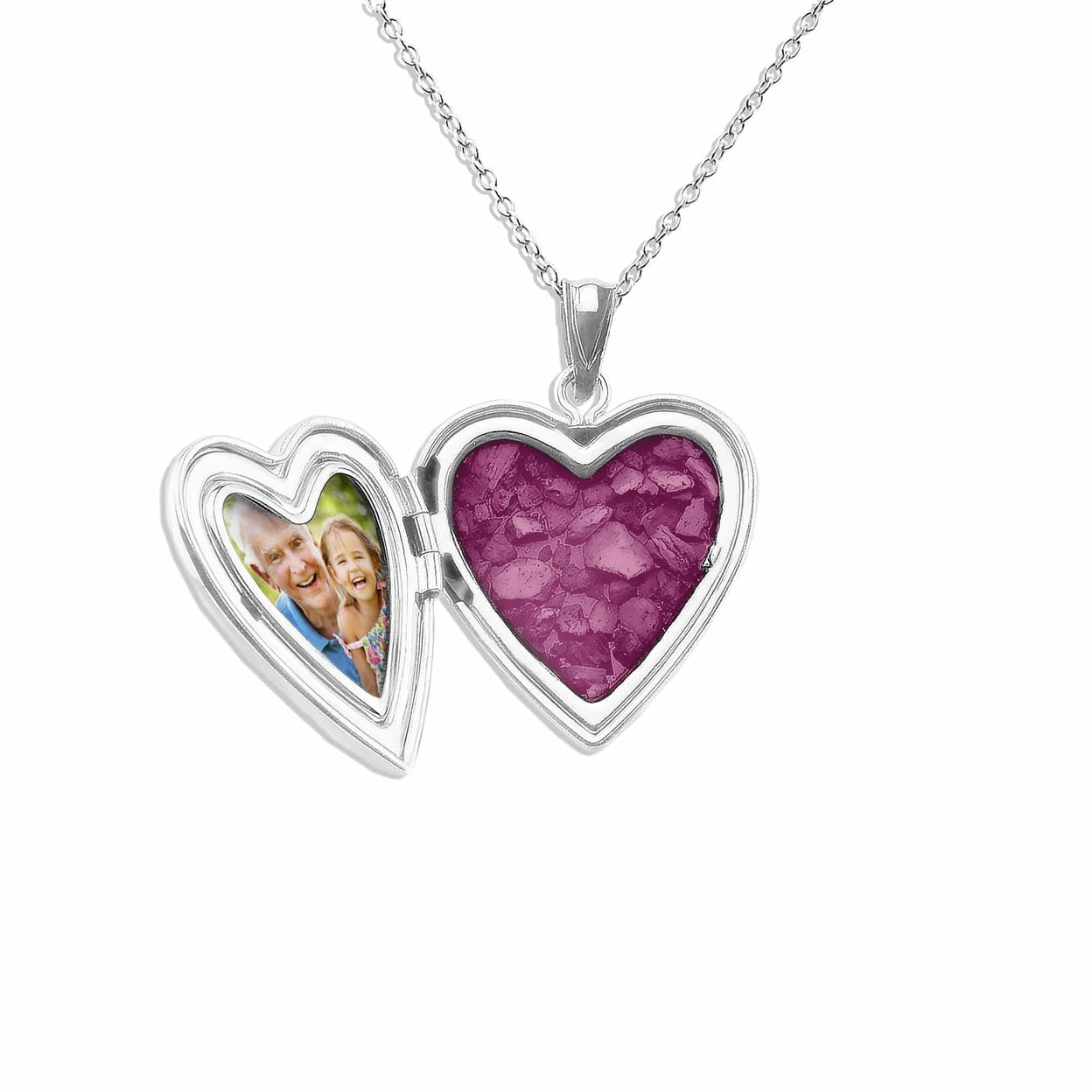 Load image into Gallery viewer, EverWith Footsteps Heart Shaped Sterling Silver Memorial Ashes Locket