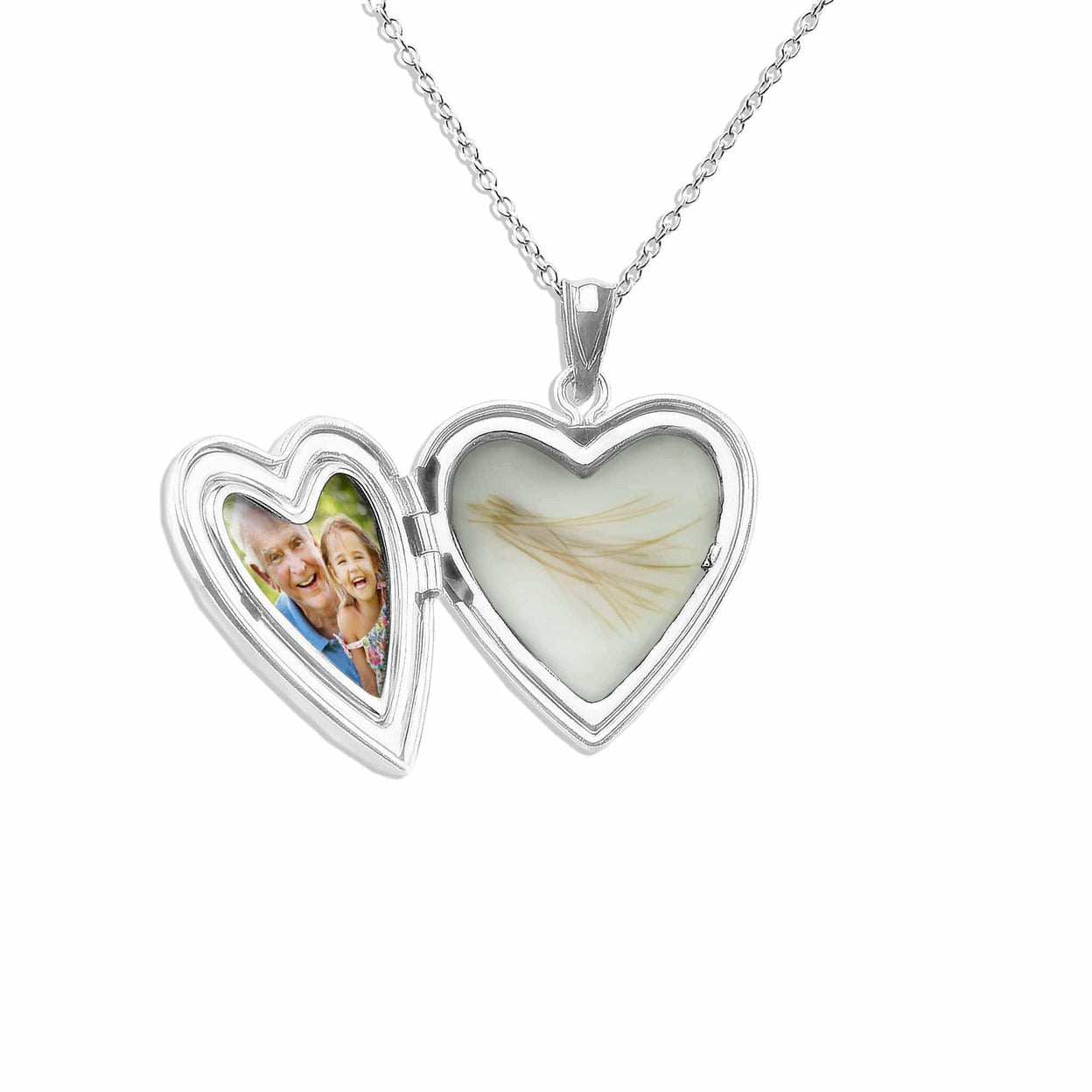 Load image into Gallery viewer, EverWith Footsteps Heart Shaped Sterling Silver Memorial Ashes Locket