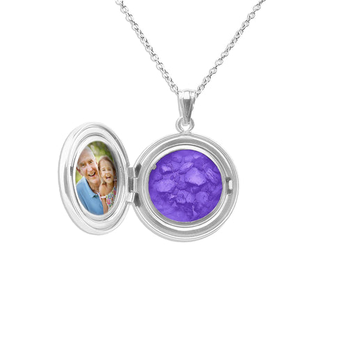 EverWith Circular Shaped Sterling Silver Memorial Ashes Locket